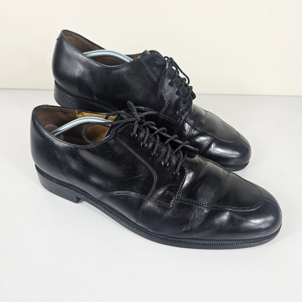 Cole Haan Calhoun Mens Size 11 2E Split Apron Toe Oxford Black Leather Shoes - Picture 3 of 9
